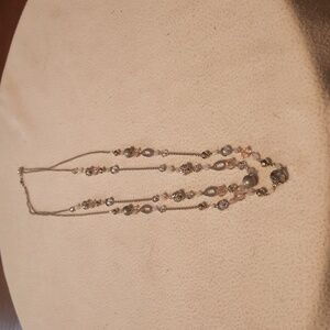 Silver and pink necklace